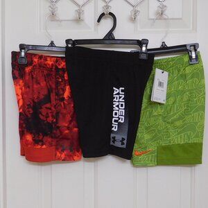NWT 3 Pairs Under Armour Nike Shorts Bundle sz 5